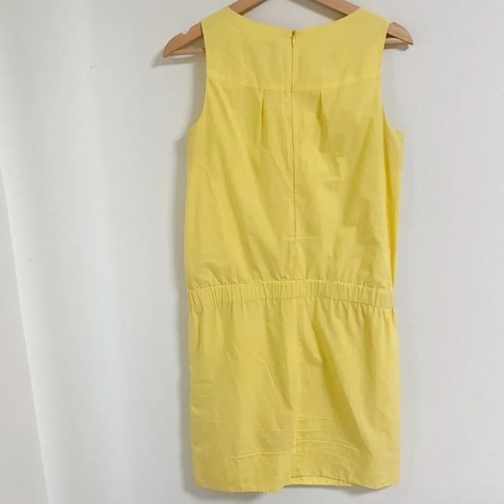 Vince yellow 100% cotton sleeve less straight cut dress